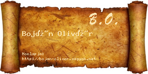 Boján Olivér névjegykártya